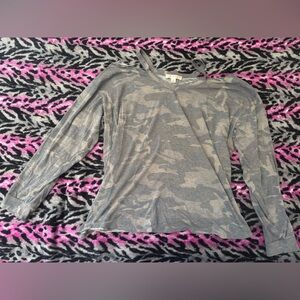 Misia Gray Camo Long Sleeve Top